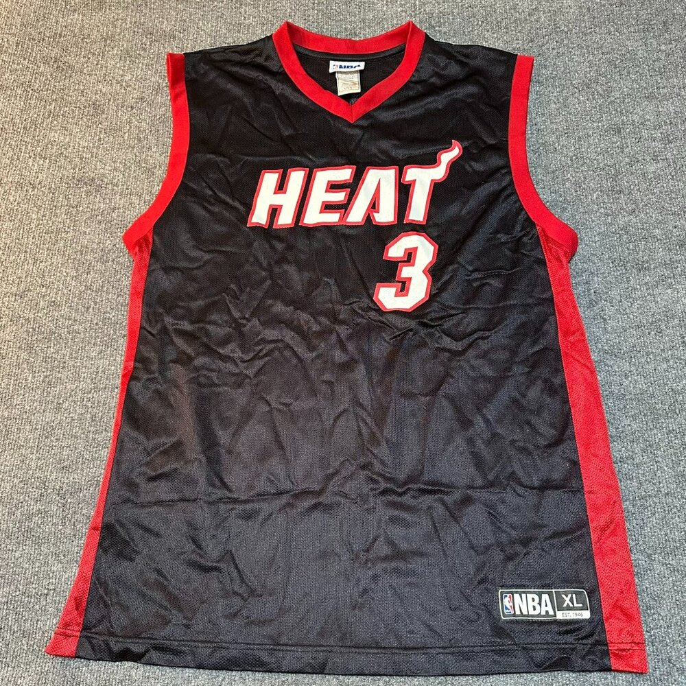 New Miami Heat Dwayne Wade #3 NBA Jersey Size XL Basketball Black